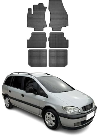 OMAC Fußmatten für Opel Zafira 1999-2005 Gummi 6tlg Schwarz | Automatten, Gummimatten, Allwetter, Antirutsch, fahrzeugspezifisches Produkt, wasserdicht