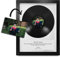 Cadre décoratif, cadeau original personnalisable.Disque vinyle avec photo et message personnalisés sur cadre en bois et verre à accrocher ou placer (30 x 40 cm) Disque 10 original +