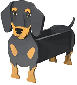 HLASMSPE Dackel-Pflanzgefäß, Blumentopf für Gartendekoration, kleine Welpengeschenke für Frauen, Hundeform, Pflanzenbehälter, Hunde-Aufbewahrungsbox, 43 x 25 cm