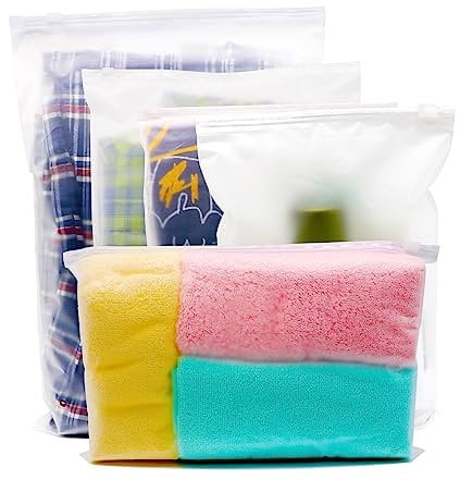 Large Travel Storage Bags, 10 Pack Zipper Clothes Bags (30x40cm) Plastic Zip-lock Seal Bags Reusable for Clothes, Shoes, Cosmetics