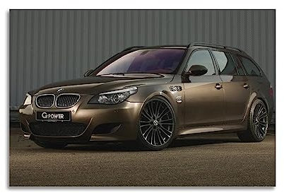 YBHF Sport-Auto-Poster für BMW M5 E60, Wandkunstdruck, Retro-ästhetische Raumdekoration, Malerei, Leinwand, Poster für Zuhause und Büro, 50 x 75 cm, ungerahmt