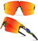 DUDUKING Sonnenbrille Fahrradbrille Herren Damen,Wassertransferdruck Sportbrillen Radsport Brillen für Outdoorsport Radfahren Laufen Golf UV 400 Schutz Baseball Brille (Wassertransfer Orange)