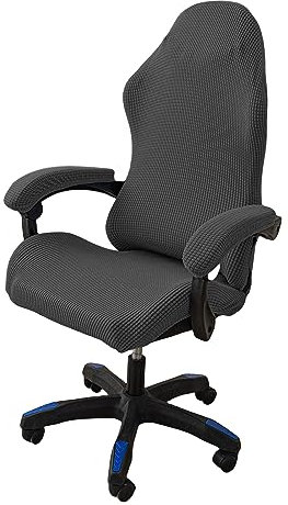 OQHAIR Ergonomic Gaming chair cover Stretch Jacquard Gaming Chair Slipcover Dustproof Anti Slip with 2 Armrest Covers with Zipper -dark gray