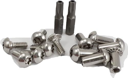 Harris Hardware 90209 T27 Torx Security Stainless Steel 10/24 Threaded Shoulder Bolts and Barrel Nuts for a 1/2 in. Panel and 2 Torx Bits