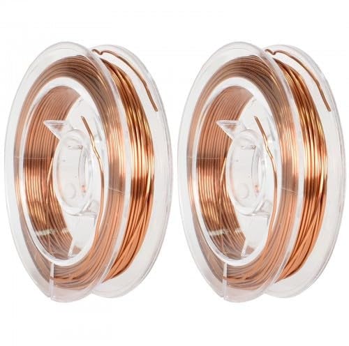 Filo di Rame Smaltato 0,5 mm x 10 m - 2 Rotoli per Avvolgimento Bobina, Resistente all'Ossidazione, Conduttivo per Trasformatori, Generatori di Induttanza, Motori