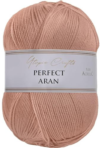 Utopia Crafts Aran Strick- und Häkelgarn, 400 g (Puderrosa)