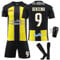 Pardofelis Trikot Fussball Jungen, Nr.9 Fußball Trikot Kinder Football Trainingsshirt Jersey, Fussball Trikot mit T-Shirt Shorts Socken und Schienbeinschoner Set (Schwarz Gelb, 28)
