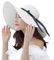 TOPWEL Womens Straw Hat Wide Brim Large Floppy Foldable Roll-Up Beach Sun Hat Packable Cap Summer Hat Beachwear with Adjustable Strap(White)