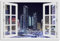 timalo Wandbild Outdoor wetterfeste Bilder für draußen | Gartenbilder Innen & Außen | Landschaftsbilder Acryl Glas Fensterblick Effekt | 120x80cm Stadt Hafen Nacht Dubai