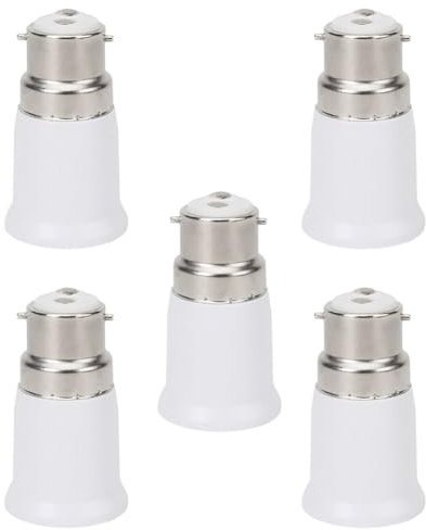 5PACK B22 to E27 Socket Converter, Socket Adapter,B22 To E27 ES Edison Screw Light Bulb Lamp Base Socket Converter,Screw to Bayonet Bulb Socket Adaptor Convertor,for LED Bulbs and Incandescent Bulbs