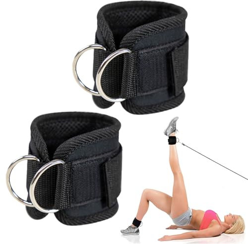 Sangle Cheville Musculation Poulie, Sangle De Cheville Réglable Gymnastique, Sangle Cheville, Ankle Straps Pour Sport, Kickback, Entraînement Des Fessiers - Accessoires De Fitness (Black).