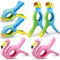 ADNEWX 6 STK Strandtuch-Clip, Bunt Strandtuchklammern Flamingo Papagei Fisch Handtuchklammern für Strandliegen Badetuch Pool Geländer Wäscheleine