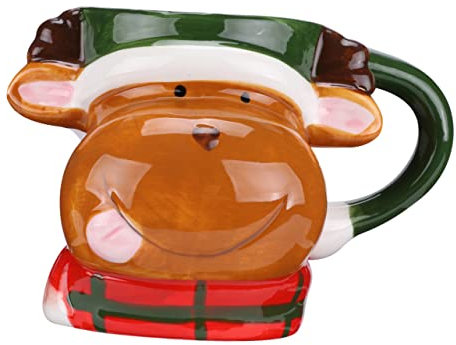 Weihnachtsbecher aus Keramik 1 Stück mit Rentiermotiv, für Junge Mädchen
