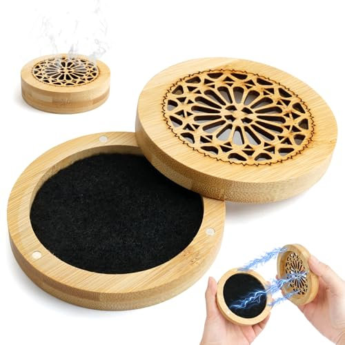 TESSTSY Diffuseur d'huiles Essentielles Pierre en Plâtre avec Boîte à Parfum en Bois, Diffuseur Pierre à Parfum en Plâtre dans Une Boîte pour Le Salon, la Salle de Bain, et la Chambre, Bureau