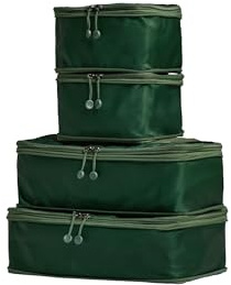 ANTLER - Compression Packing Cubes, Set of 4 Essential Packing Cubes for Suitcases and Backpacks - Holiday, Travel & Accessories Organiser, Easy Clothes and Shoe Storage - Antler Green