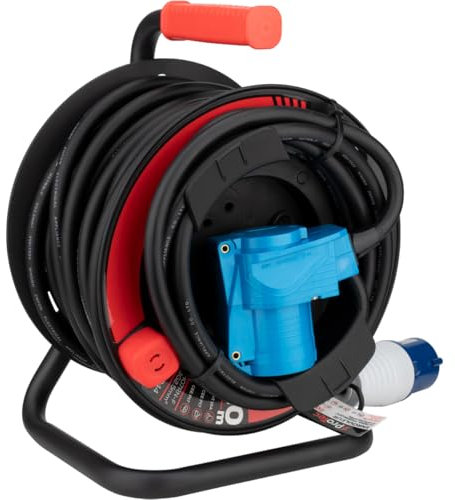 Protec - Enrouleur Schuko/CEE P17 20m - Noir/Bleu