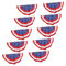 Kisangel 10St amerikanische Flagge terassendeko aussendeko amerika flagge slice us flag Girlande halbe Fächerflagge halbkreisförmige Flaggenverzierung dekorative Party-Wimpelkette Polyester