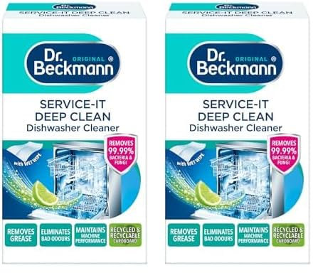 Dr. Beckmann Service-it Deep Clean Dishwasher Cleaner | Hygienically cleans and removes bad odours | Incl. wet wipe | 75 g (Pack of 2)
