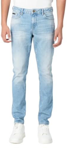 Miracle of Denim M.O.D Herren Jeans Marcel Slim Fit in Depend Blue (DE/NL/SE/PL, Bundweite & Schrittlänge, 33, 32, Depend Blue 4218)