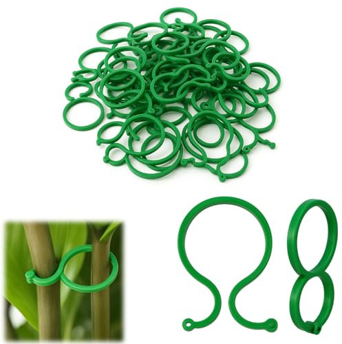 ZWWOGE 150 Piezas de sujeción para plantas, tutores para plantas, clips de plástico para plantas trepadoras, pinzas pequeñas para ayudar a enredar y fijar plantas,Adecuado para tomate, pepino, etc.