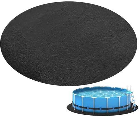Tapis de sol rond de 3,7 m, résistant aux perforations, noir