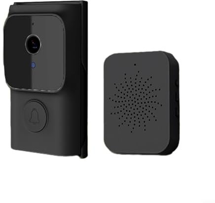 MeevrgR WiFi Video Doorbell with Voice Intercom and Cloud Storage, Wireless Installation for Enhanced Home Safety (black)