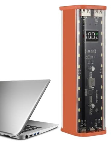 ycezw Étui amovible pour batteries | 22,5 W à charge rapide – 2 ports USB transparent et léger pour chargeur de téléphone portable