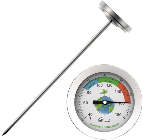 Gartenthermometer: Leicht ablesbares Pflanztemperaturmessgerät, wetterfester Bodensensor, landwirtschaftliches Werkzeug für Blumentöpfe, Hochbeete, Gewächshäuser und Pros