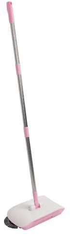 LUCKDANO Manuel de Balayeur de Tapis Push Pochette, Balayeur de Push avec un Nettoyeur de de Sol de Plancher Hard à 180 Degrés 2 en 1 Balle de Plancher à la Main pour Carreaux de Marbre en Bois (PINK)