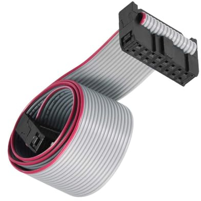 Unifizz 16 Pin IDC Flat Ribbon Cable, 2.54mm Pitch 30cm Length FC to FC Connector A-type Jumper Wire for PC Motherboard, 3D Printer, LED Display