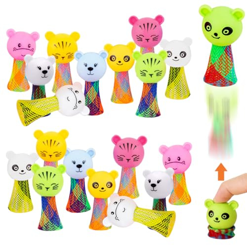 JYNVO 20 pezzi Set di giocattoli che saltano, testa di animale che rimbalza, regali di compleanno per bambini, regali di Natale per bambini di 3-15 anni,Colore casuale