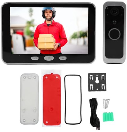 Videocitofono, citofonico wireless con schermo da 5 pollici, videocitofono WiFi con rilevamento del movimento e supporto Tuya Smart APP