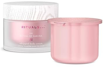 RITUALS Body Cream + Refill Pack, The Ritual of Sakura Gift Set, New Glass Packaging, Nourishing Cream with Cherry Blossom and Rice Milk, 2 x 220 ml