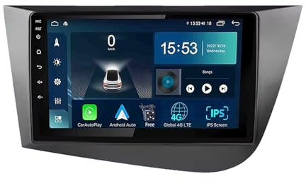 Android 15 Autoradio 2Din GPS Navi für Seat Leon 2 MK2 2005-2012 9 Zoll Auto Bildschirm Radio mit Bluetooth 5.0 Carplay Android Auto WiFi 4G DSP SWC MIC+ AHD Rückfahrkamera(F 8Core 2+32G)