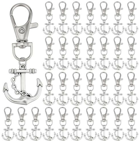 UNICRAFTALE 60 Stück Anker Schlüsselanhänger Antiksilberfarben Ozean Motiv 6.1cm 3D Metall Anker Schlüsselanhänger Gastgeschenke Für Hochzeiten Maritime Partygeschenke Souvenirs Geschenke