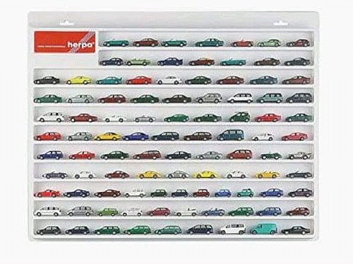 herpa 029223 – PKW-Schaukasten 1:87, Hängevitrine für Hängerzüge, Modellautos und Flugzeuge, Showcase, Display, Miniaturen, Modellbau, Kunststoff - Weiß (57 x 45 x 35 cm)
