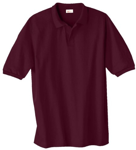 Men's 7 oz Hanes STEDMAN Cotton Pique Polo (Maroon/ Medium)