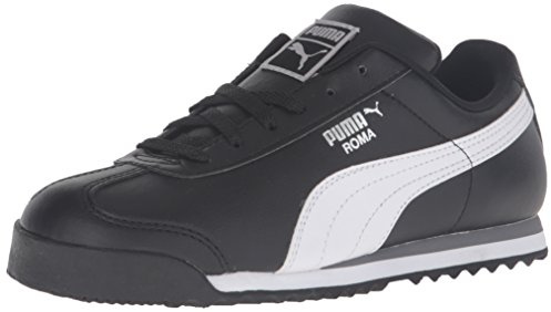 PUMA Men's ROMA BASIC Sneaker, black-white-puma silver, 13