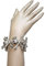 Unbekannt Armband mit Knochen und Totenköpfen in weiß/grau | Einheitsgröße | Horror-Schmuck für Karneval, Fasching und Halloween