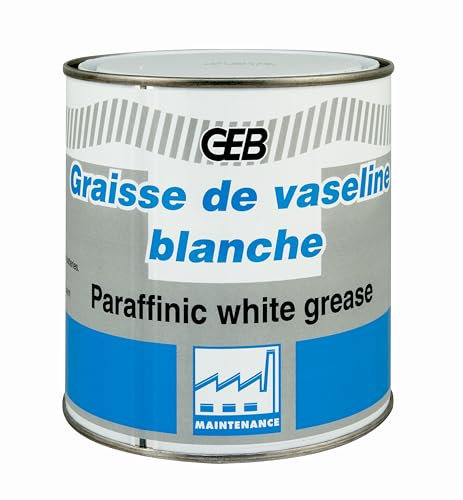 GEB Graisse de vaseline blanche. Nourrit, entretien les joints caoutchouc et évite leur adhérence au métal - Pot 550 g