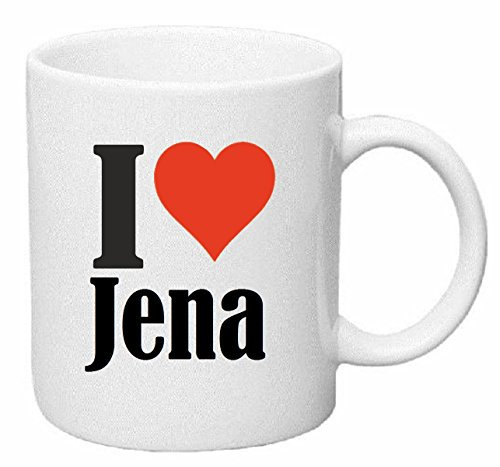 Reifen-Markt Kaffeetasse I Love Jena Keramik Höhe 9,5cm ? 8cm in Weiß