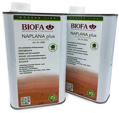 Eco-Werk Set | Biofa Naplana Plus | antirutsch | Pflegeemulsion | 1 Liter | Set 2 Stück
