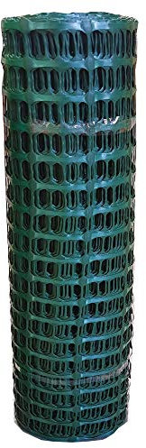 UvV Bauzaun Absperrzaun 12,5 kg sehr reißfester Kunststoffzaun in grün, Fangzaun 50 Meter Rolle als Absperrnetz, Maschenzaun Kunststoff extrem reissfest, 250 gr (12,5 kg)