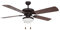Orbegozo CP 73132 - Ventilador de techo con luz para exterior, 5 palas, 132 cm de diámetro, potencia de 60 W y 3 velocidades, negro
