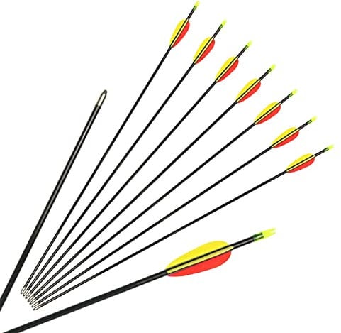 10 x Man Kung 30 (76 cm) Fiberglaspfeil ø 6,9 mm Schwarz