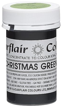 Sugarflair Tartranil Christmas Green Food Colouring Paste, Highly Concentrated Food Colouring for Buttercream, Sugar Paste, Royal Icing, Cake Mixes and More! Vibrant Colour Food Dye - 25g