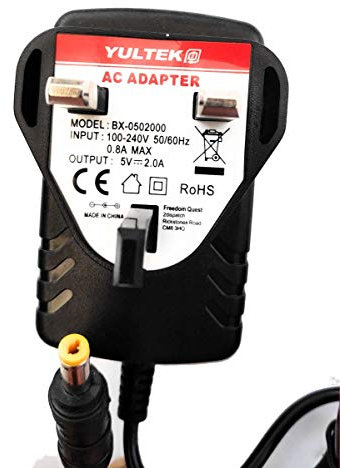 Yultek Power Supply Adaptor Charger 5V For Pure One Pocket Dab 1500 Dab1500 Radio