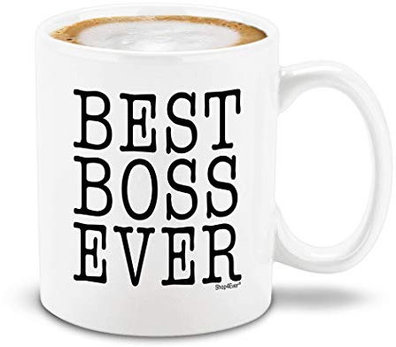 Shop4Ever Tasse à café en céramique Motif Best Boss Ever 11 oz. blanc