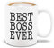Shop4Ever Tasse à café en céramique Motif Best Boss Ever 11 oz. blanc