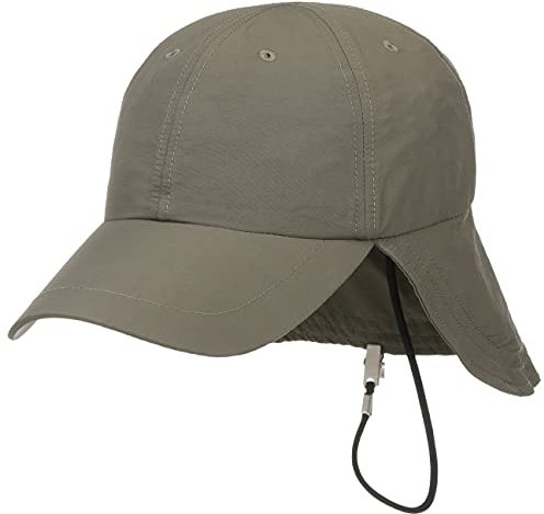Lipodo Uni Cap mit Nackenschutz - unifarbene Sonnencap Damen/Herren - Wasserabweisende Baseballcap aus Nylon - Einheitsgröße 56-60 cm - Kappe Größenverstellbar - Frühjahr/Sommer Oliv One Size